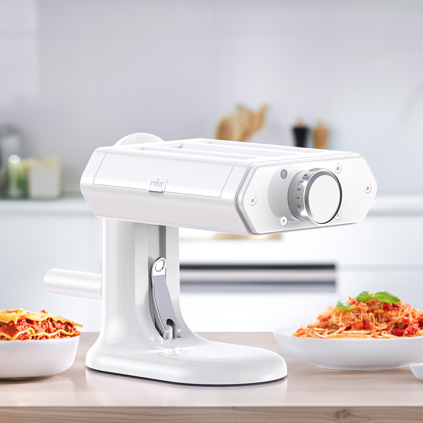 Cofun Máquina manual de pasta 3 en 1 con 7 ajustes de grosor ajustables, rodillo de hojas de pasta, fettuccine y cortador de espaguetis