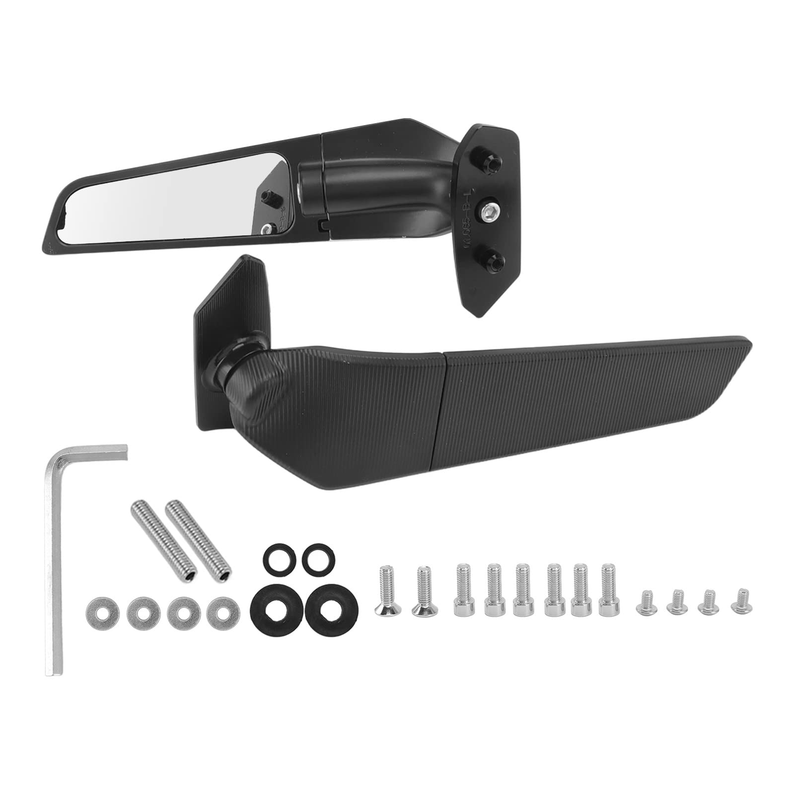 1 Pair Motorcycle Rearview Mirror, Adjustable Mirror Wind Wing Mirror Rotating Wind Wing Mirror Replacement, Clear Vision, Rearview Mirrors Compatible with GSXR 1000