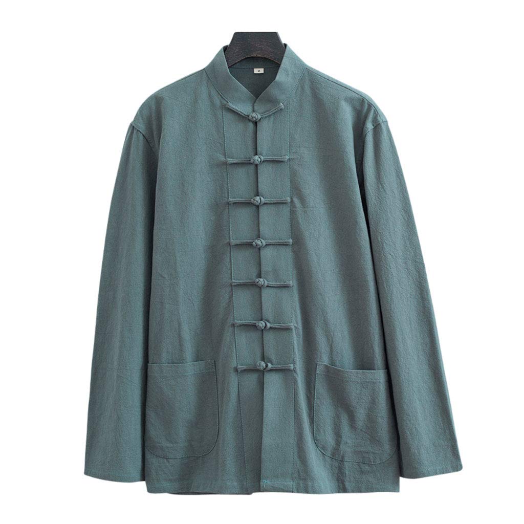 Uniforme de Tai Chi pour homme en coton et lin verte taille 4XL ZHOUXIAO
