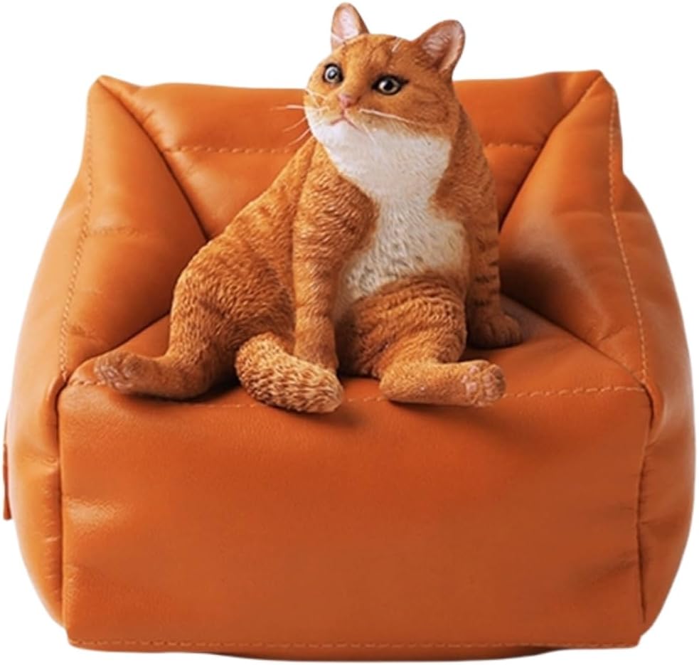 WLNTDOLA 1/6 Orange Cats 3.0 Pet Healing Figure Cute Lazy Cat Model Resin Decoration