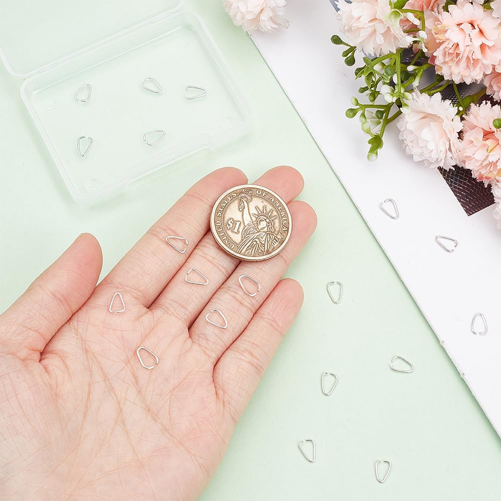 BENECREAT 20Pcs 925 Sterling Silver Pinch Bails Connectors Triangle Clasps Pendant Pinch Clip Clasp Bail for Jewelry Findings Charms Necklace Bracelets Making, 7x5x0.5mm - Image 3