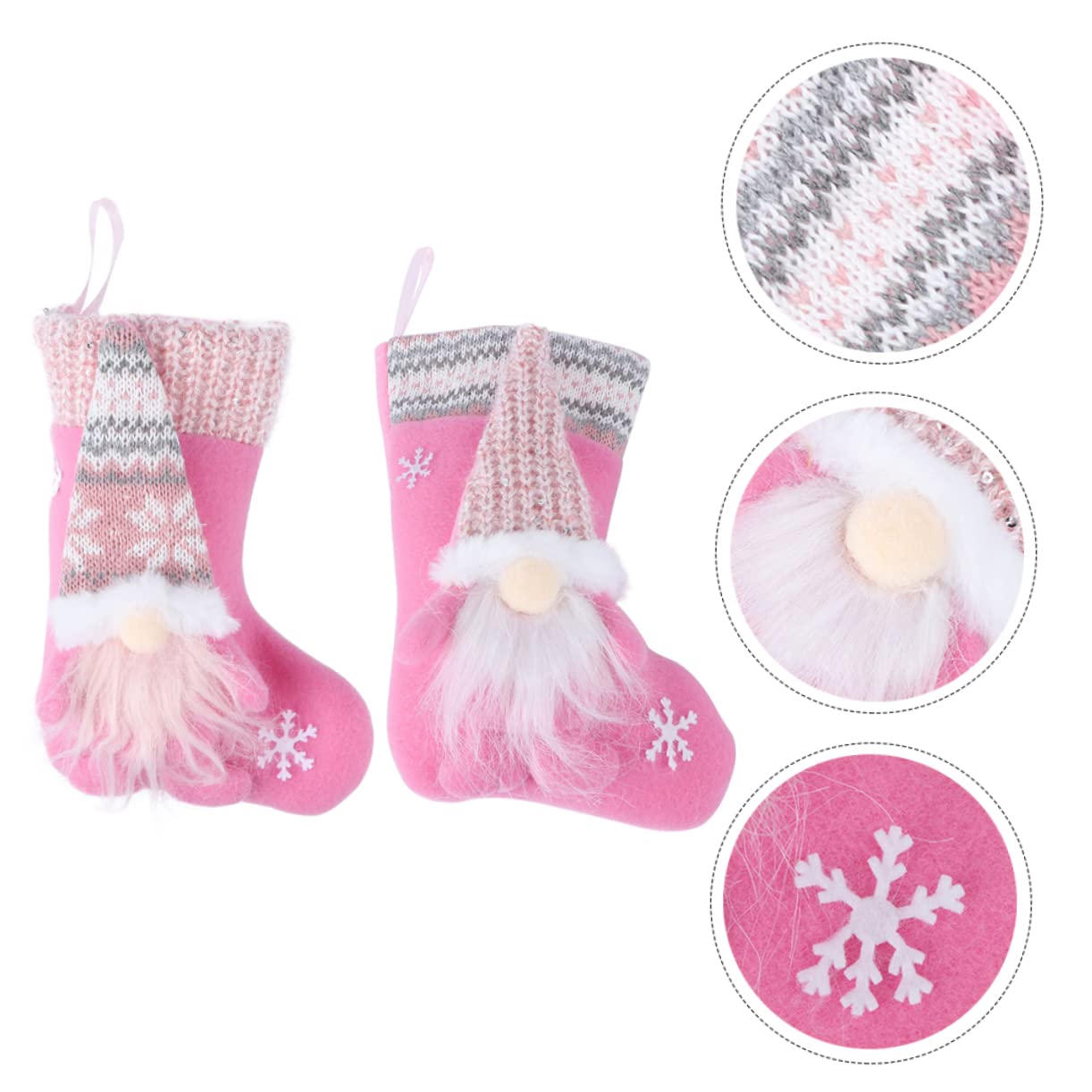 VICASKY 2pezzi Calza della Befana Decorativa in Morbido Ciondolo Forma di Calzino Appeso per Decorazioni Natalizie