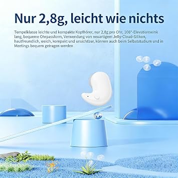 Mindbuds Headphones Comfortable Earbuds without Pressure Feeling Mindbuds Invisible Sleep Headphones with LED Charging Case & Display In-Ear Headphones for Sleeping Working Sports (Beige