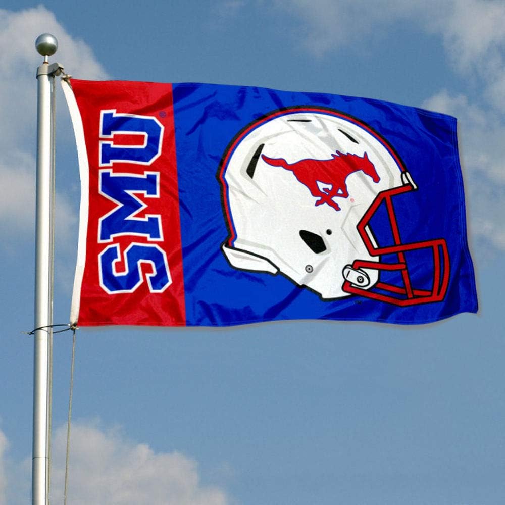 Southern Methodist Mustangs Football Helmet Flag - Image 3