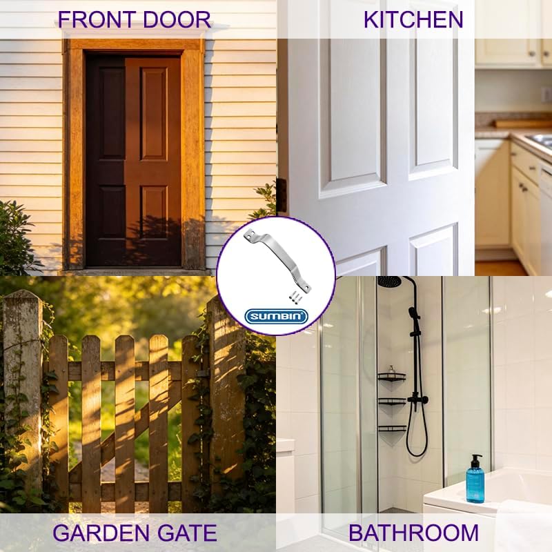 5pcs 4 Inch Vintage Barn Door Pulls Utility Cabinet Handles, Screw in Drawer Pulls Gate Handles, Metal Garage Door Handles Outdoor Kitchen Hardware for Wooden Fence Cupboard Dresser