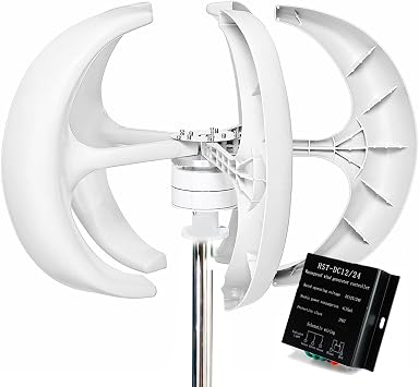 10000W 5 Blade Wind Vertical Generator, 3 Phase AC Permanent Magnet Generator Wind Turbine Kit with Controller for Hybrid Wind Solar System