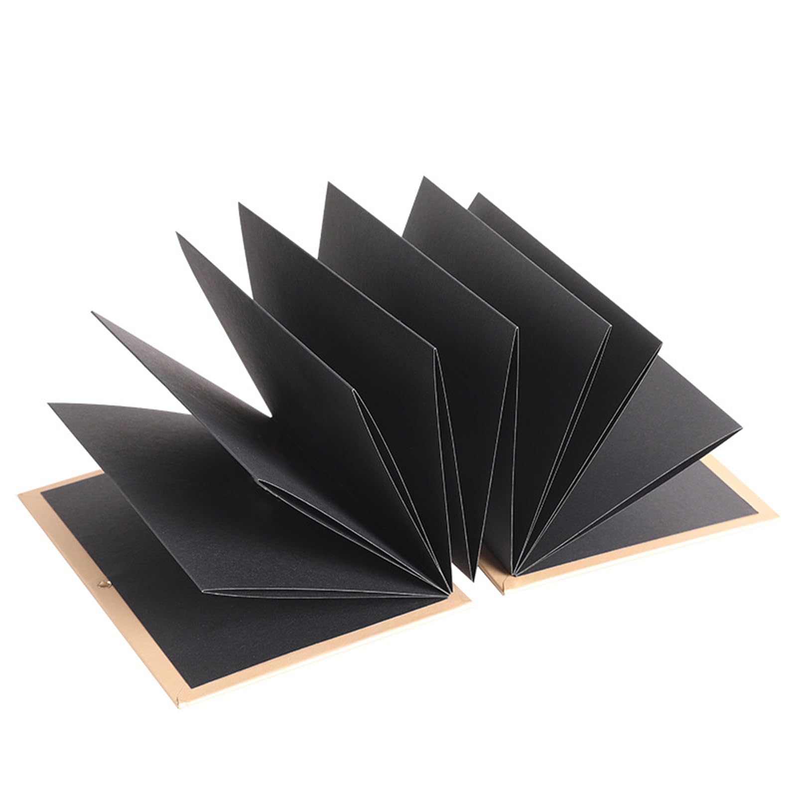 2 Pieces Stretchable Folding Kraft Paper Photo Albums Vintage Accordion Scrapbook Album Blank Scrapbook Albums DIY Photos Collection for Wedding Anniversary Valentines Day, Black Inner Page - Image 4