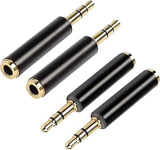 XMSJSIY 3.5mm TRRS to TRS Microphone Adapter, 3.5mm 1/8'' TRRS Female to TRS Male Microphone Connector for Cameras Recorder with TRS Mic Jack - 4PCS