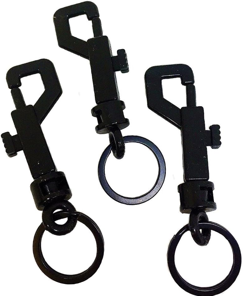 3 Pcs swivel snap Bolt Keychain clips Keychain hooks. Lightweight & Durable clasp with hook for Keys, Key Chains, Tags and Lanyards. 2.75"x0.83" Plastic Spring keychain clasp come with key rings.