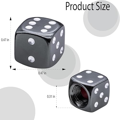 Vista 36 de 4 tapas de vástago de válvula de neumático estilo dado, con anillo de goma O, cubiertas universales de aleación de aluminio a prueba de polvo