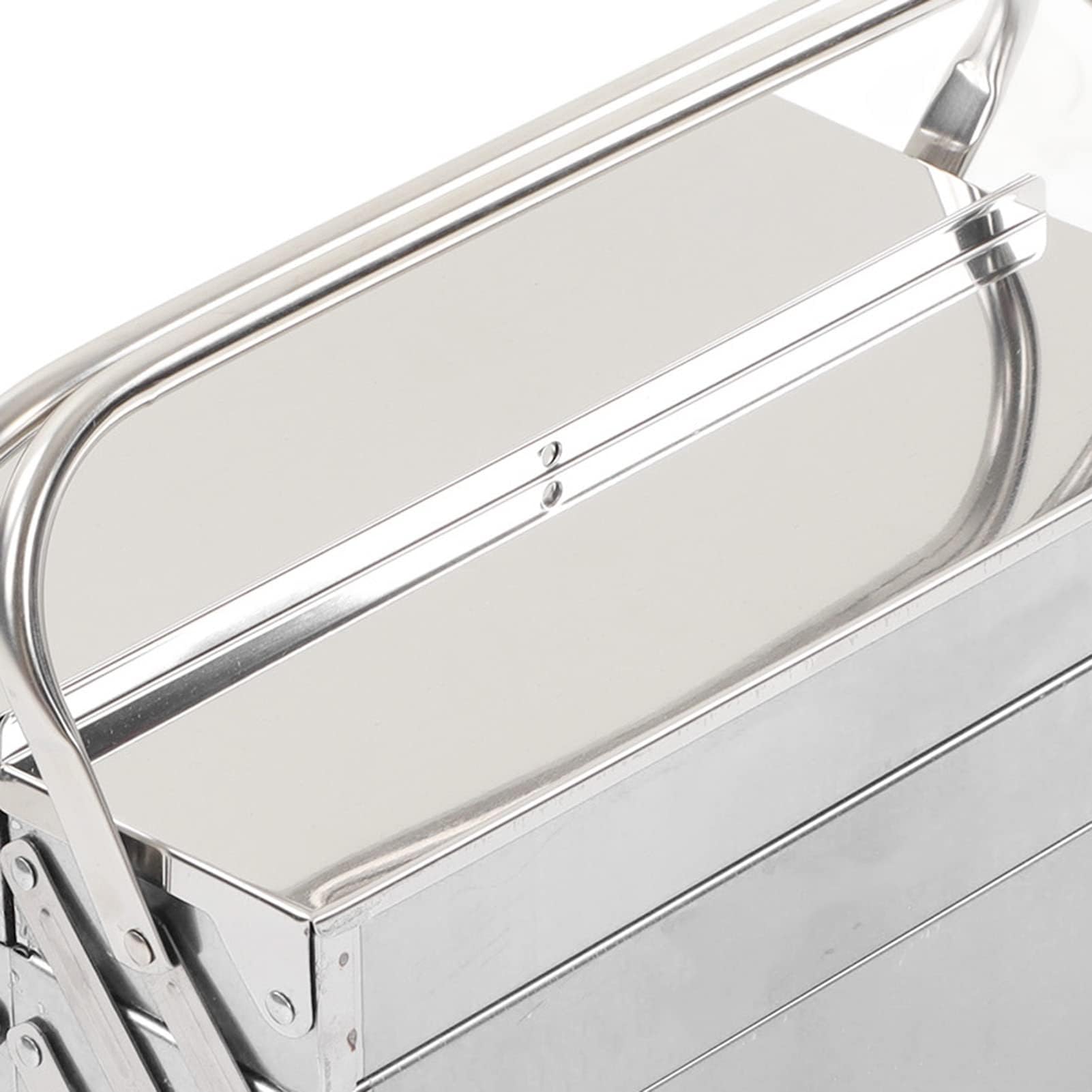 Caja de Herramientas Voladiza de Acero Inoxidable con 5 Bandejas, Organizador de Almacenamiento Plegable para Diversas Herramientas (460)