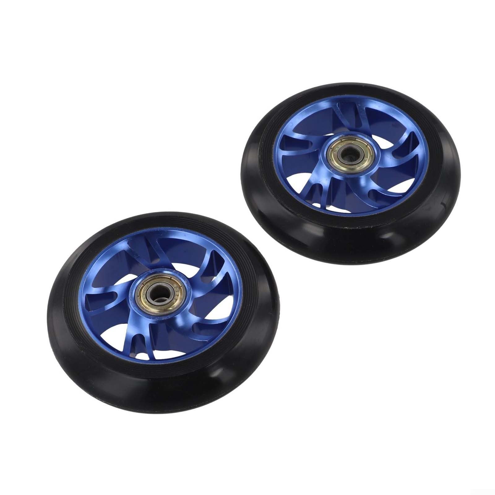Stunt Scooter Wheels 100mm with Alloy Core and High Bounce PU Tyres, For Bearings Included, Replacement Parts for Trick Scooters, Blue, 2 Pack