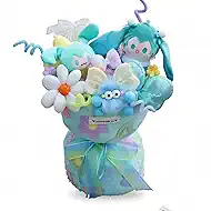 2026 Present Eternal Bloom Plush Bouquet Beginner DIY Art & Craft- Adorable Holiday Stuffed Animal Flower Arrangement, Birthday Gift for Girlfriend, Wife, Bestie, Mom (Blue)