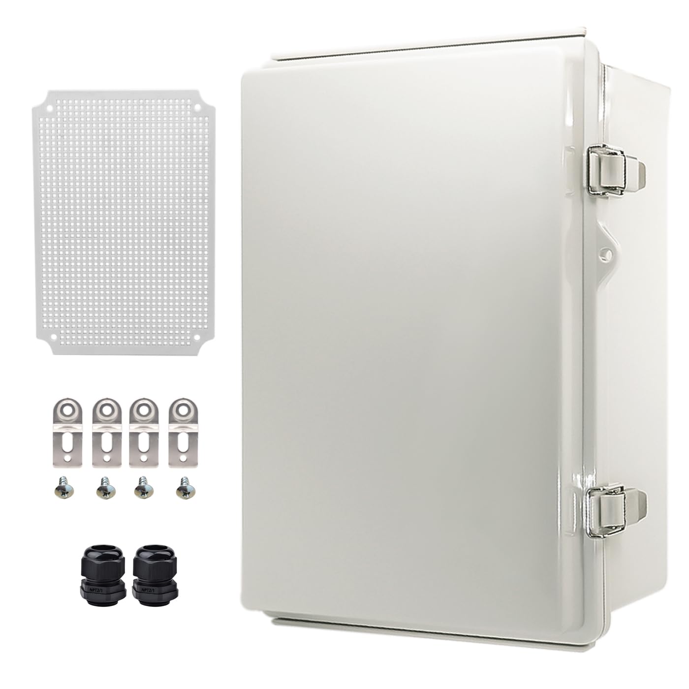Outdoor Waterproof Electrical Box Junction Box Weatherproof IP67 ABS Plastic Enclosure Switch Router Project Box Electronics DIY Enclosure With Mounting Plate Wall Bracket Grey 8.6"x6.6"x4.3" — Amazon image 30