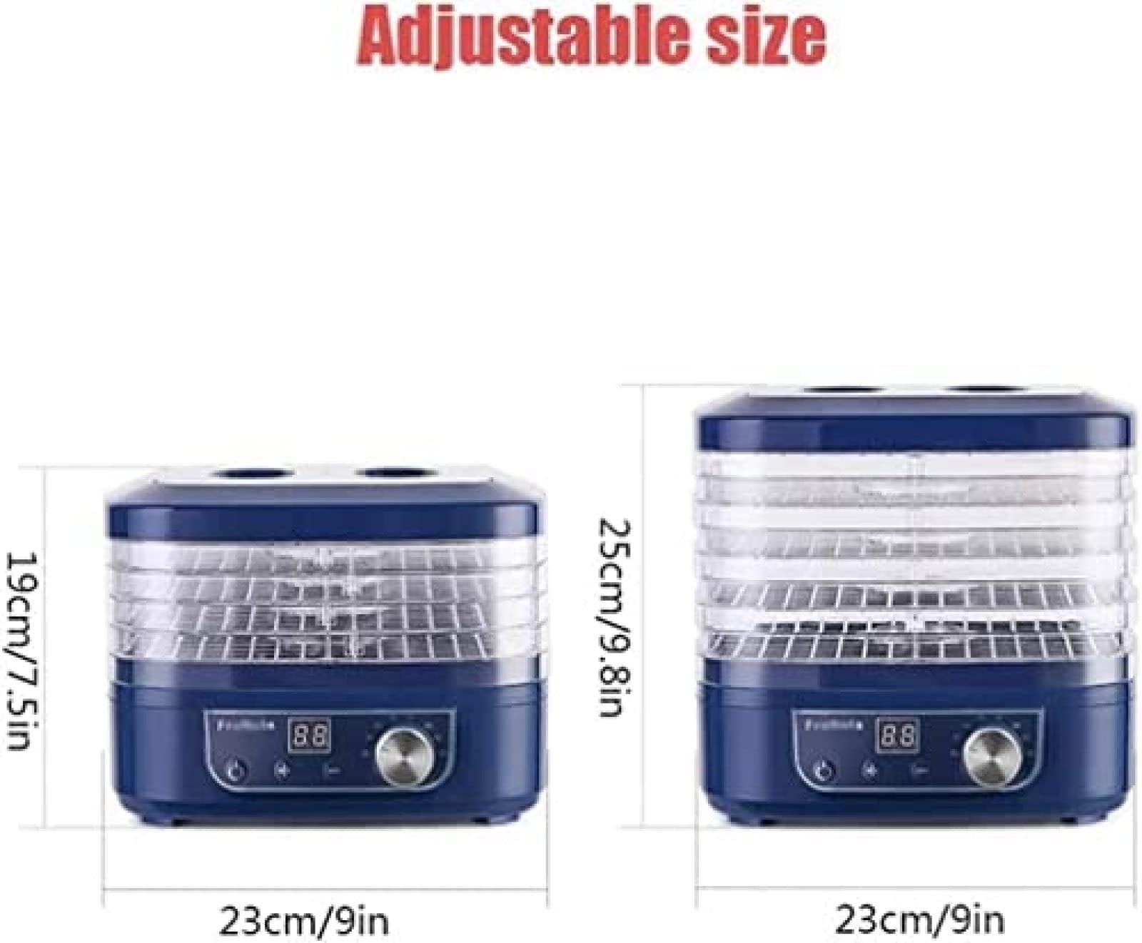 Amazon.co.jp: 5段デジタル食品乾燥機、250W |大型5トレイ食品乾燥機