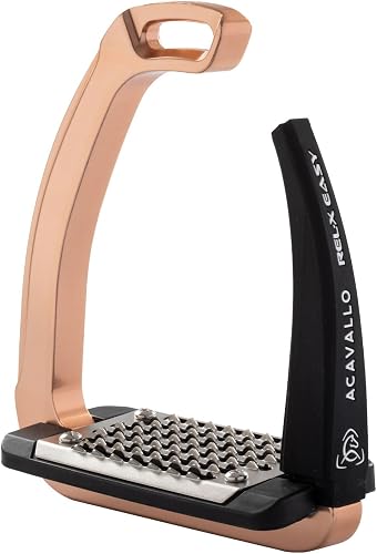Acavallo Rel-X Easy Stirrups, One Size, Rose Gold, Set of 2
