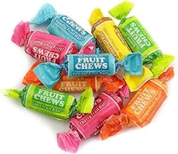 Fruit Chews - 1 Pound Bag - Assorted Candy - Chewy, Fruity and Delicious - Cherry, Lemon, Lime, Orange and Vanilla - QUEEN JAX - Individually Wrapped Candy - Fresh, Mouth Watering and Scrumptious Bulk Candy Bag - Buy In Bulk and Save!