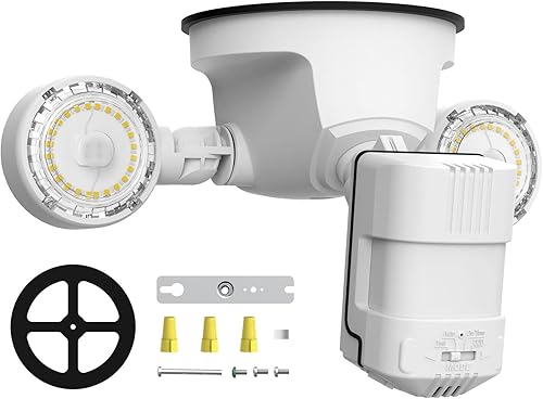 SANSI Luces para exteriores con sensor de movimiento de 15 W, luces LED de seguridad de 2000 lúmenes, luz de inundación de 5000 K, luz de inundación