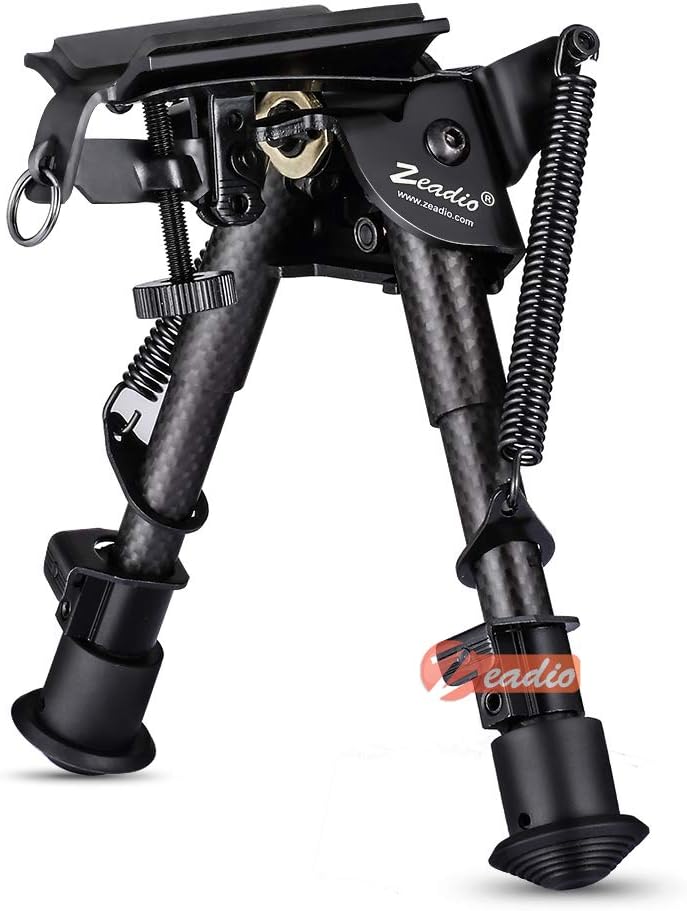 Zeadio Carbon Fiber Pivot Tiltable Bipod with Sling Mount (6"- 9")