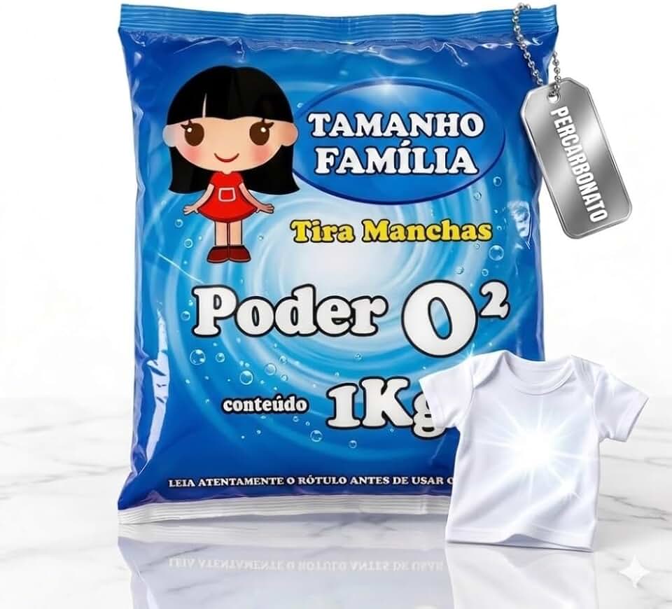 Percarbonato de Sódio 1kg 100% Eficaz - Limpeza Profunda Com Oxigênio Ativo Tira Manchas das Roupas Sem Cloro e Seguro Para Limpeza Doméstica