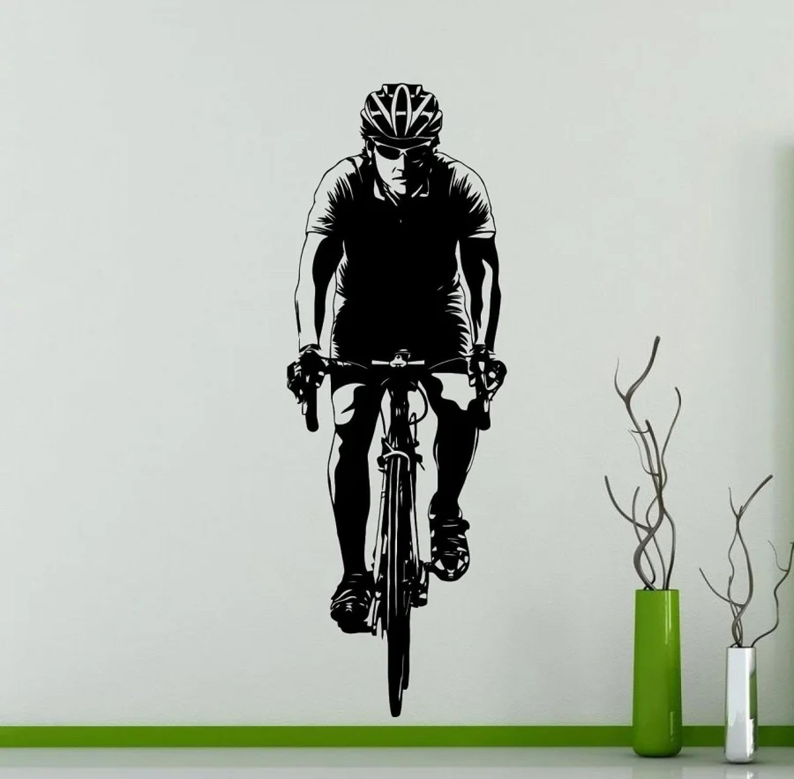 WEIMEIJIE Bicycle Road Bike Vinyl Wall Decal, Sports Competition Wall Decal, Athlete Art Decal