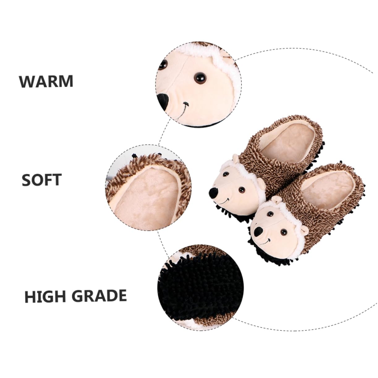 Pantuflas De Erizo Zapatilla De Adulto Zapatillas De Casa De Felpa Zapatillas De Casa Lavables Zapatillas Lindas Para Mujer Trapeador Limpiador De Pisos Empeine: Algodón Shu