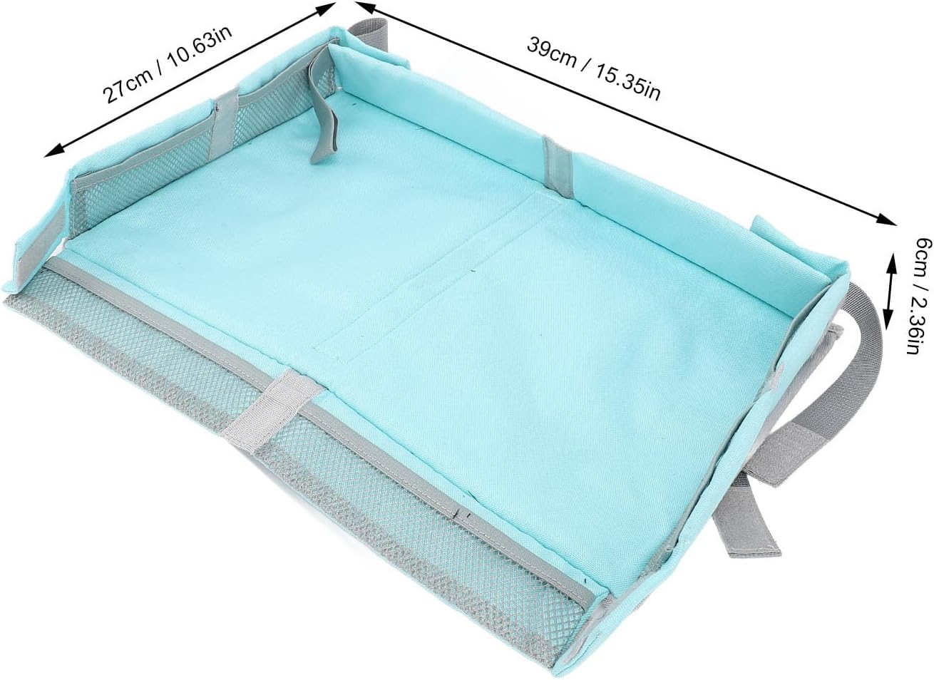 Yosoo Foldable Travel Tray Cover, Airplane Tray Organizer Table Tray Bag for Kids Adults with Multifunctional Design Easy to Clean Polyester Fiber 15.35 x 10.63 x 2.36in (Green) image 2