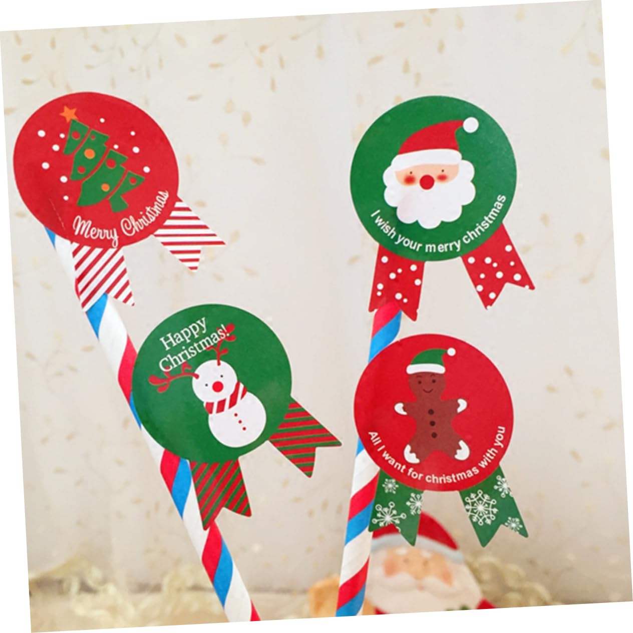 SEWACC 960 Piezas calcomanías navideñas de vacaciones pegatinas etiqueta redonda de navidad etiquetas navideñas christmas tree de comida pegatina de sellado para navidad