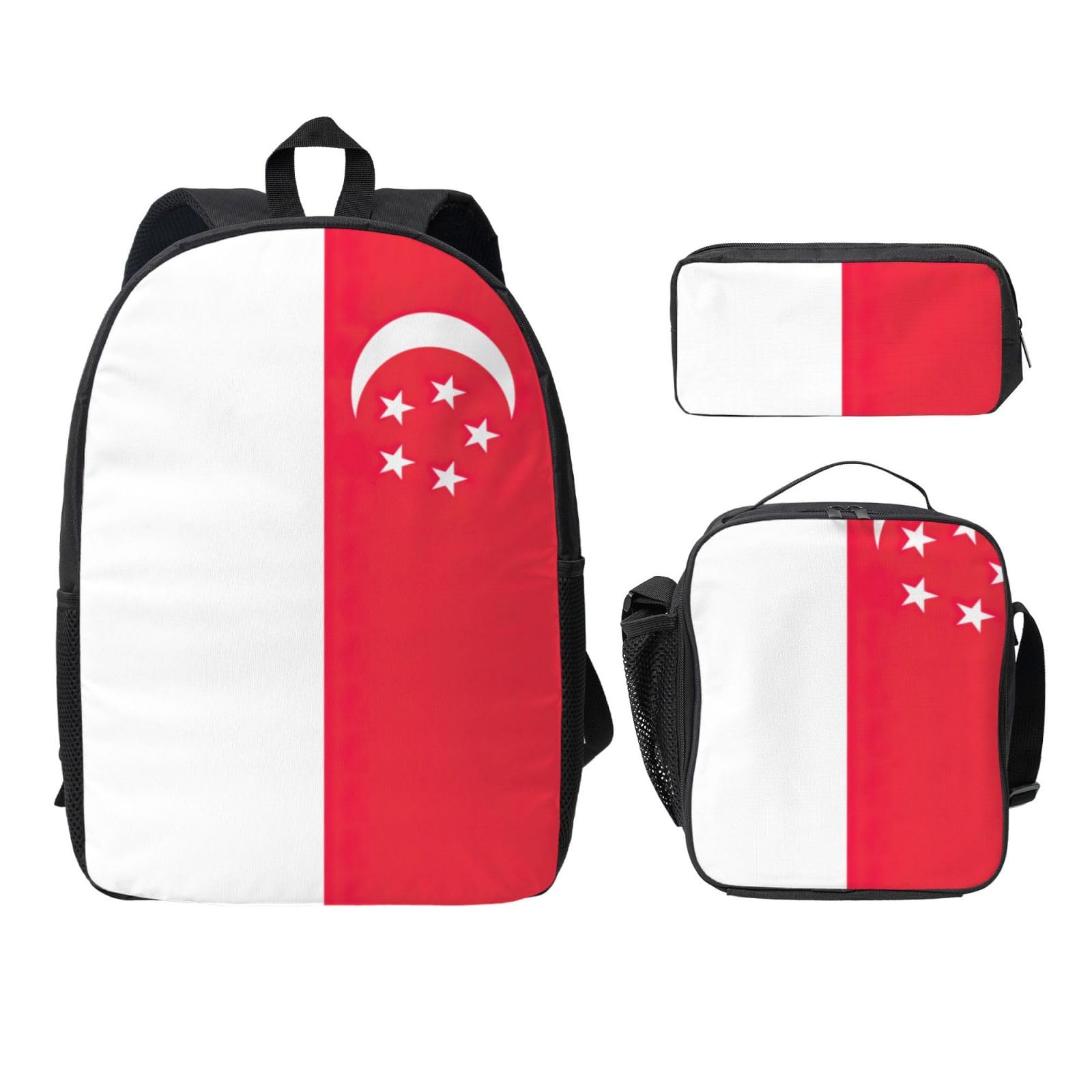 Sac à dos léger Singapour EdWal noir avec sac repas et trousse scolaire - 8