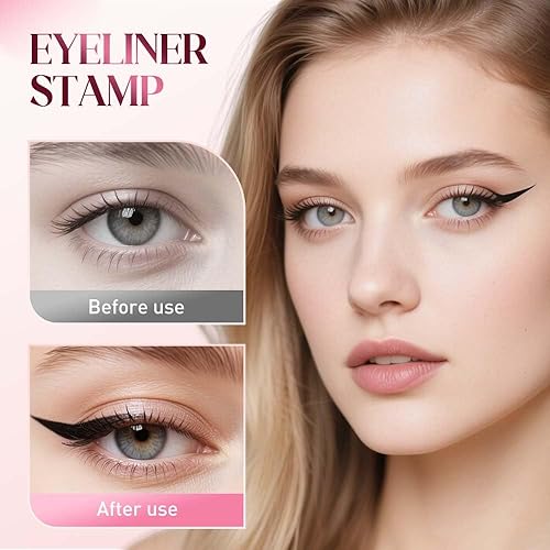Miniatura 5 de Sello Delineador de Ojos Giratorio Impermeable con Alas, Sello Delineador de Secado Rápido a Prueba de Manchas con Delineador en Gel, Sello de Ala