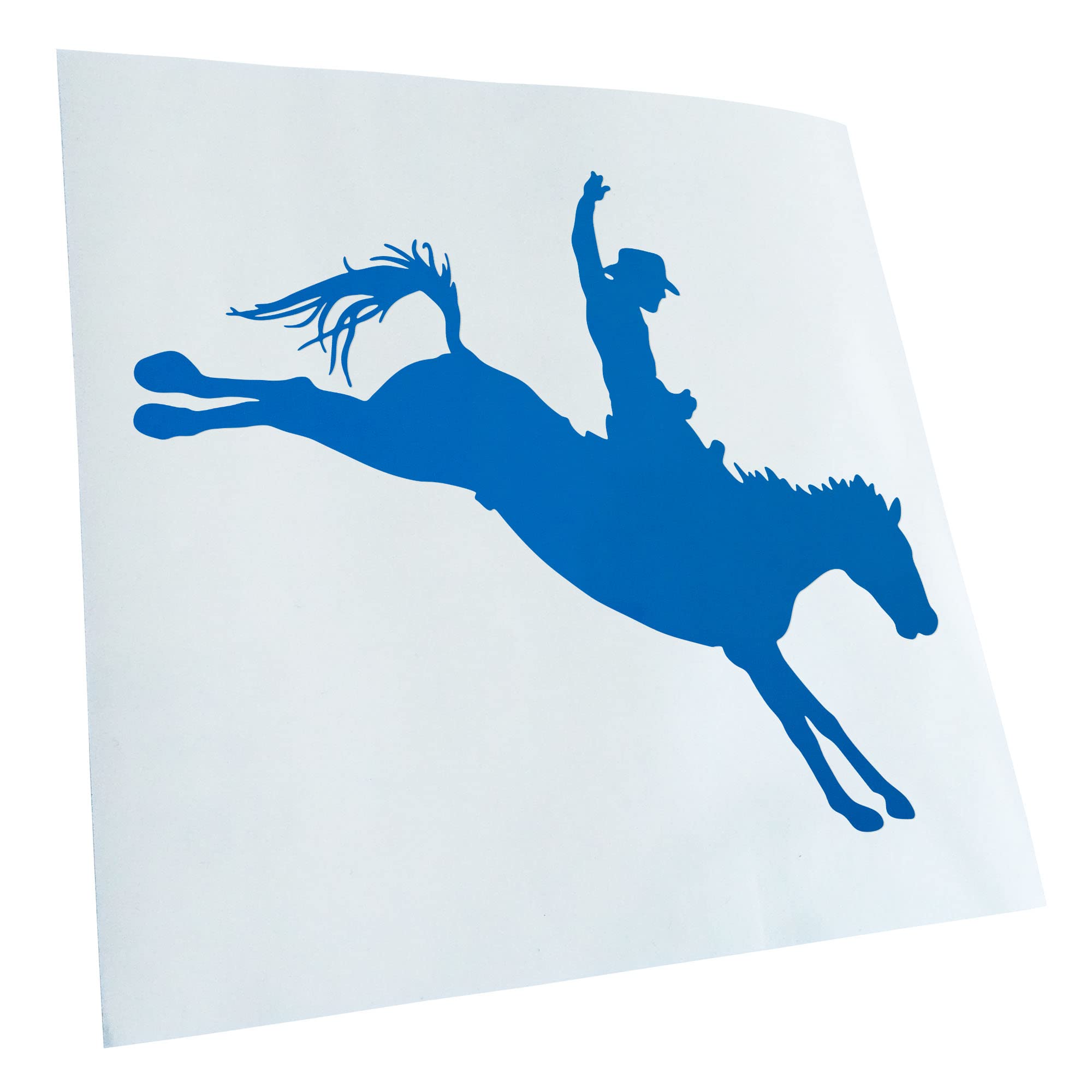 Kiwistar - Car Sticker - Blue - 40 x 33 cm Cowboy with Horse Rodeo Sticker for Car, Laptop, Bicycle, Truck, Motorcycle Multi-Coloured JDM Decal Racing