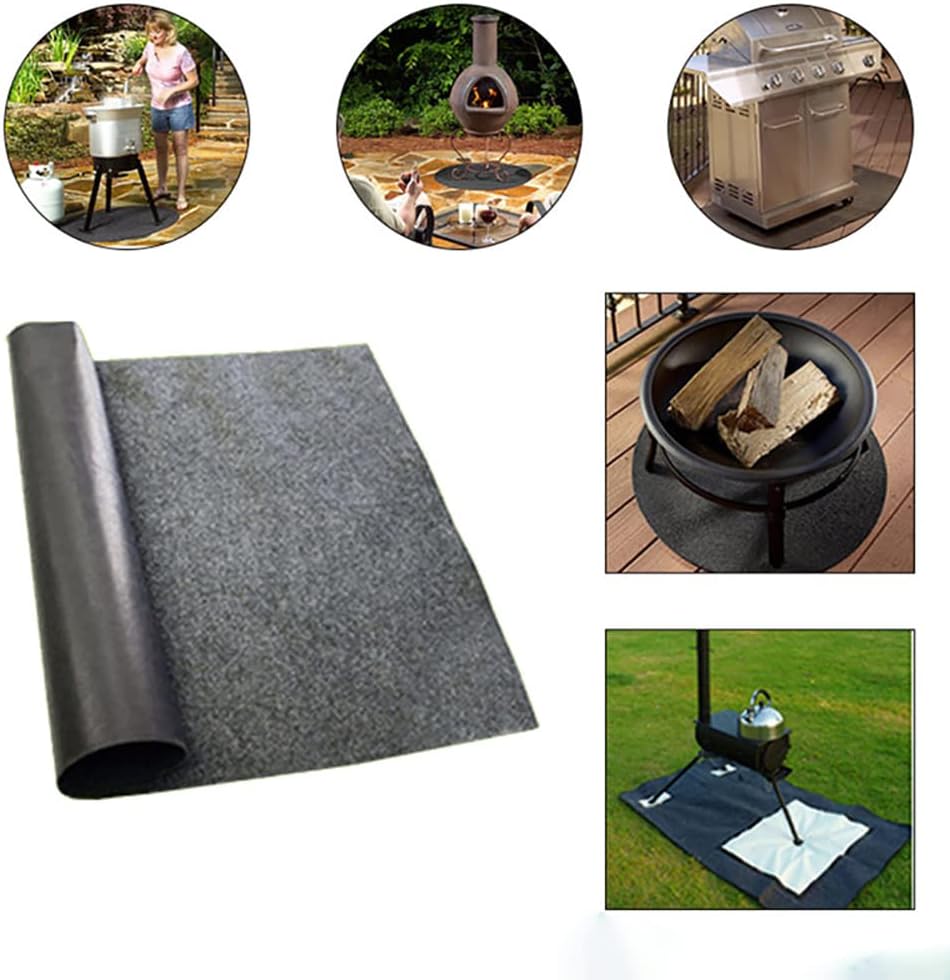 n BBQ Grill Mat Black Outdoor Protection Barbecue Mat BBQ Grill Oven for Picnic Lawn Garden Outdoors Home 48" x 30"
