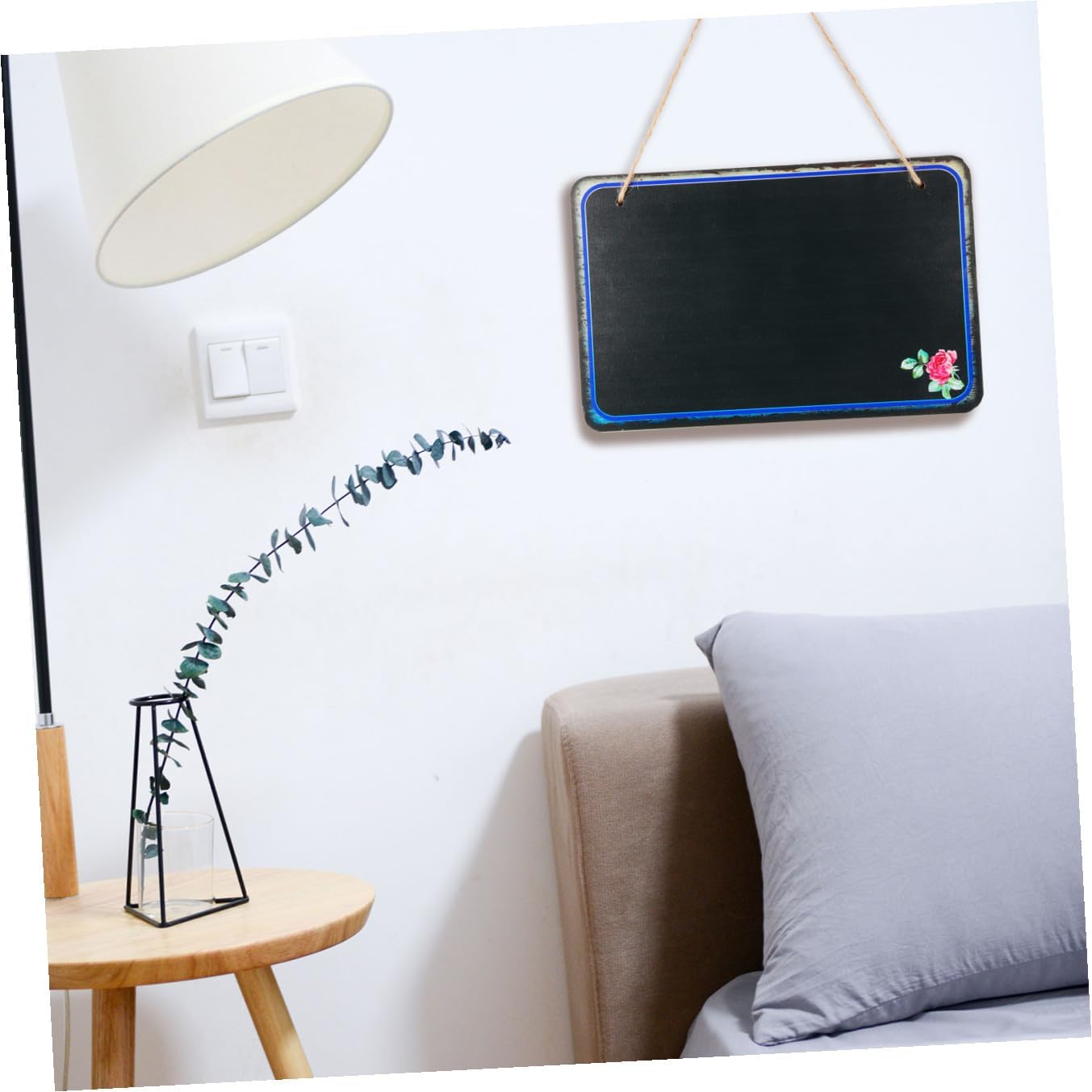 Decorative Hanging Message Board Single-Sided Chalkboard for Restaurant Café Wall Memo Board DIY Creative Announcement Notice Style
