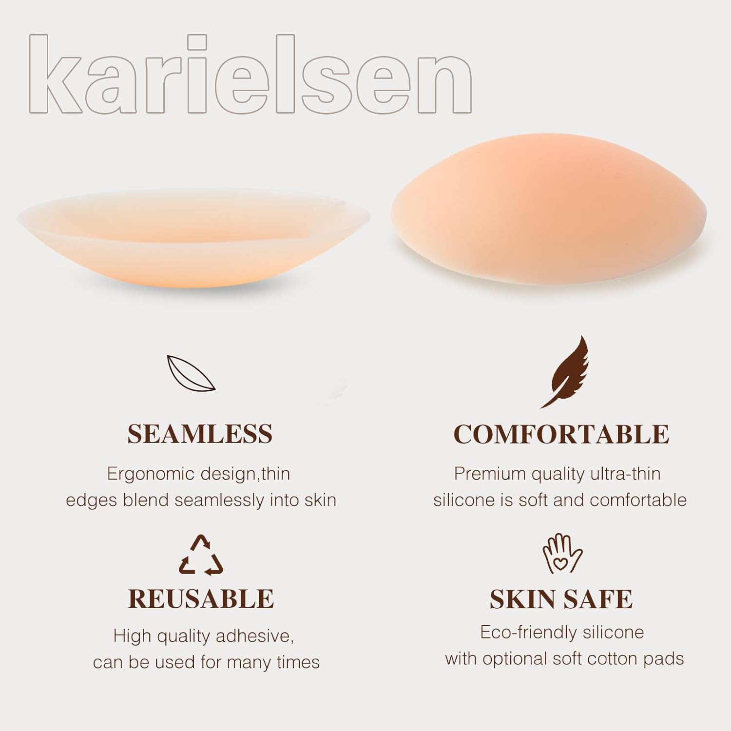 Miniatura 5 de Karielsen Cubierta de pezón - Tapones adhesivos reutilizables para pezones para mujeres-Adhesivo de silicona para pezones con bonita caja de viaje