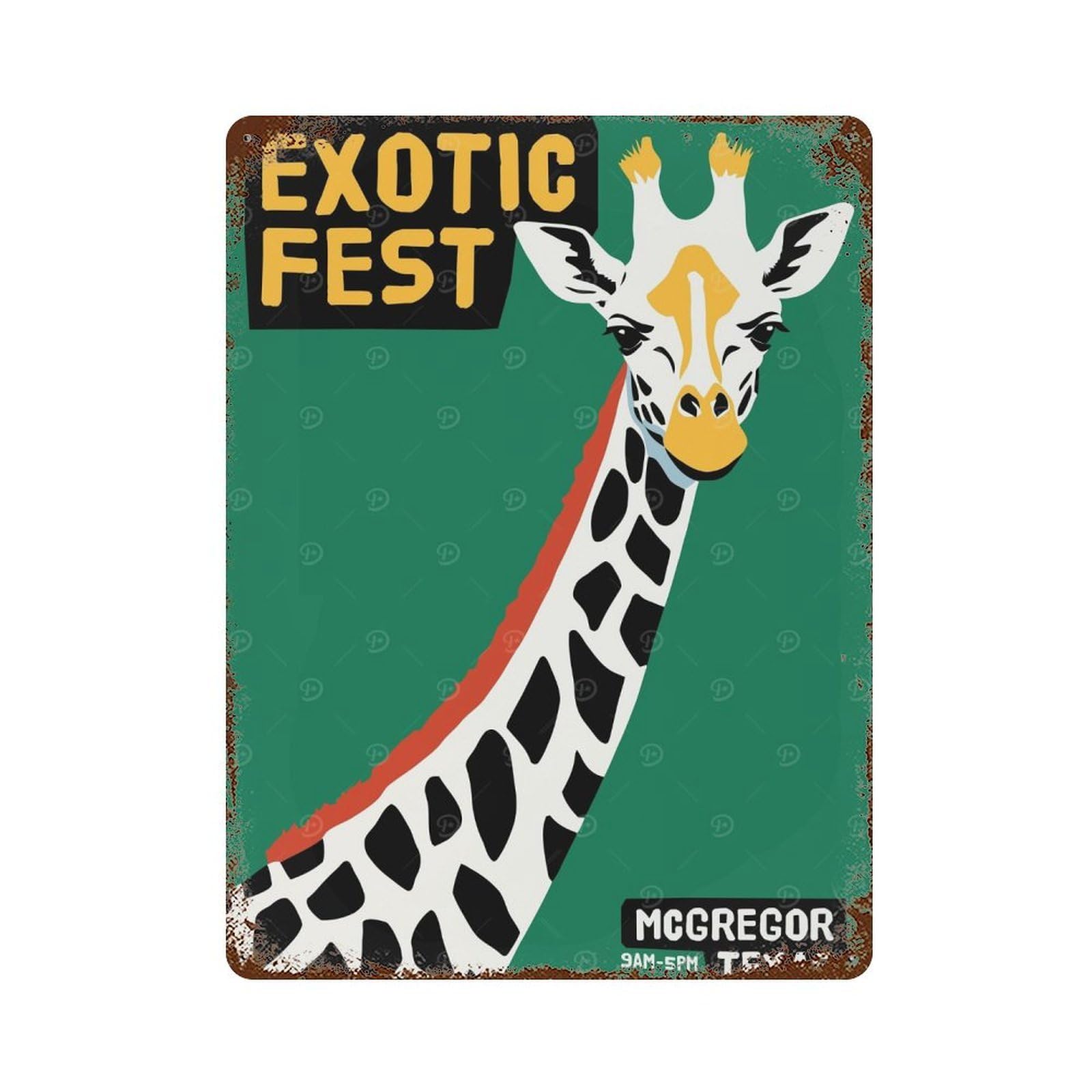 Texas Exotic Fest Poster Retro Metal Sign 15.7"x11.8", Shabby Chic Decor for Bistro, Counter And Cafe Decor