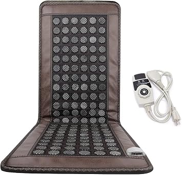 Far Infrared Heating Pads, 20" x 59" 138 Natural Jade Tourmaline Stones Heating Mat Full Body Heating Pad Electric Heating Pads for Back Neck Shoulder Fast Pain Relief Use for Home Office