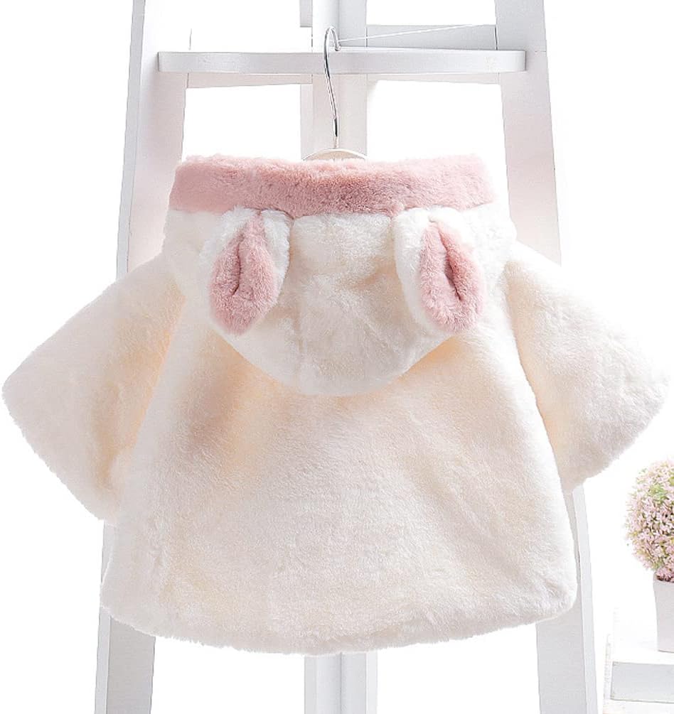 Faux Fur Coat Newborn Infant Baby Girl Jacket Cape Cloak Poncho 0-3 Years