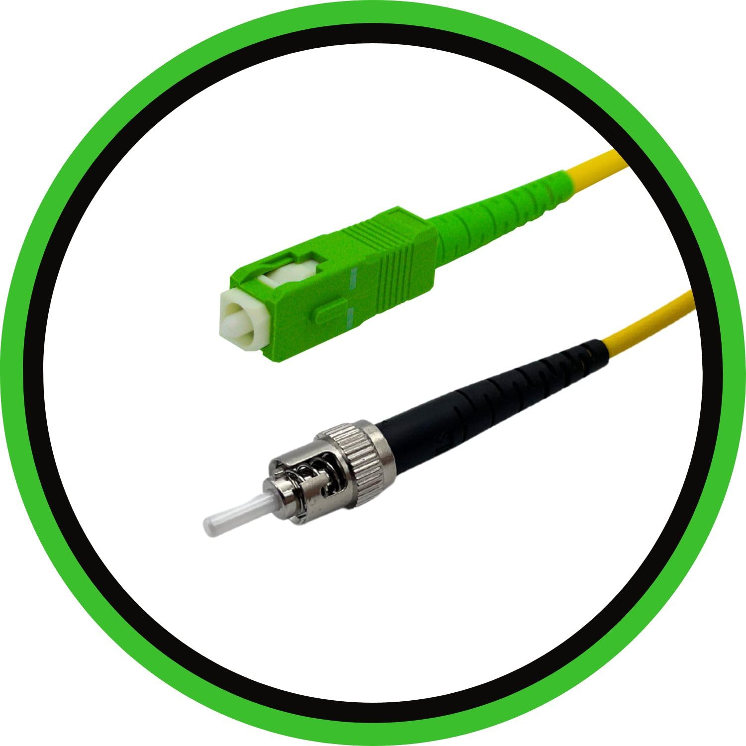 Amazon | SC/APC to ST光ファイバーパッチケーブル – 1 M / 3.28 Ft