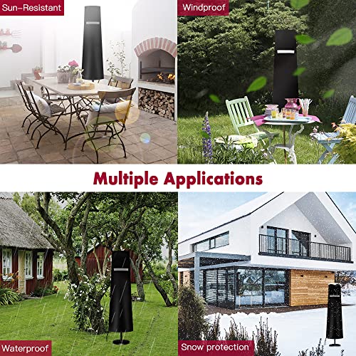 غطاء مظلة فناء مقاوم للماء والرياح ومضاد للأشعة فوق البنفسجية مع سوستة من قماش اوكسفورد 420D من زيان، غطاء مظلة حديقة 2.7 م إلى 3.30 م، (1.90 م × 30 سم × 50 سم)