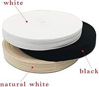 Vista 6 de Cinta de sarga de algodón natural de 50 yardas, 1 pulgada de ancho, rollo de cinta bies con patrón de espiga para coser delantales, manualidades