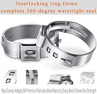 Vista 2 de 100 PCS Abrazaderas de Anillo Cinch PEX de 1/2 Pulgada, Abrazaderas de Manguera de Una Sola Oreja de Acero Inoxidable 304, Anillos de Abrazaderas