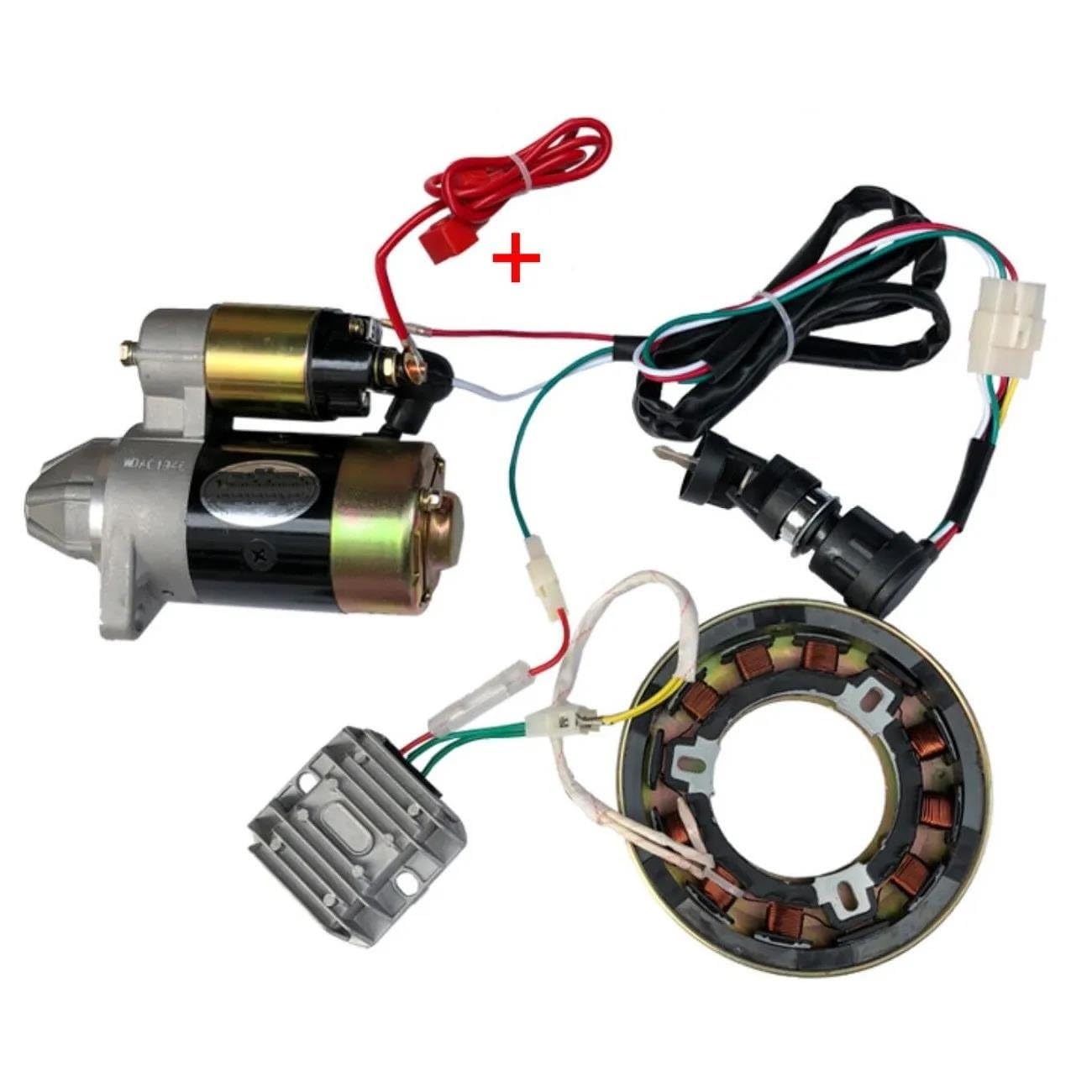 Motor Arrancador Kit De Conversión De Arranque Eléctrico 170f 2kw L48 Para Motores Diésel L48 L40 3kw 3,5kw Motor De Arranque Arranque