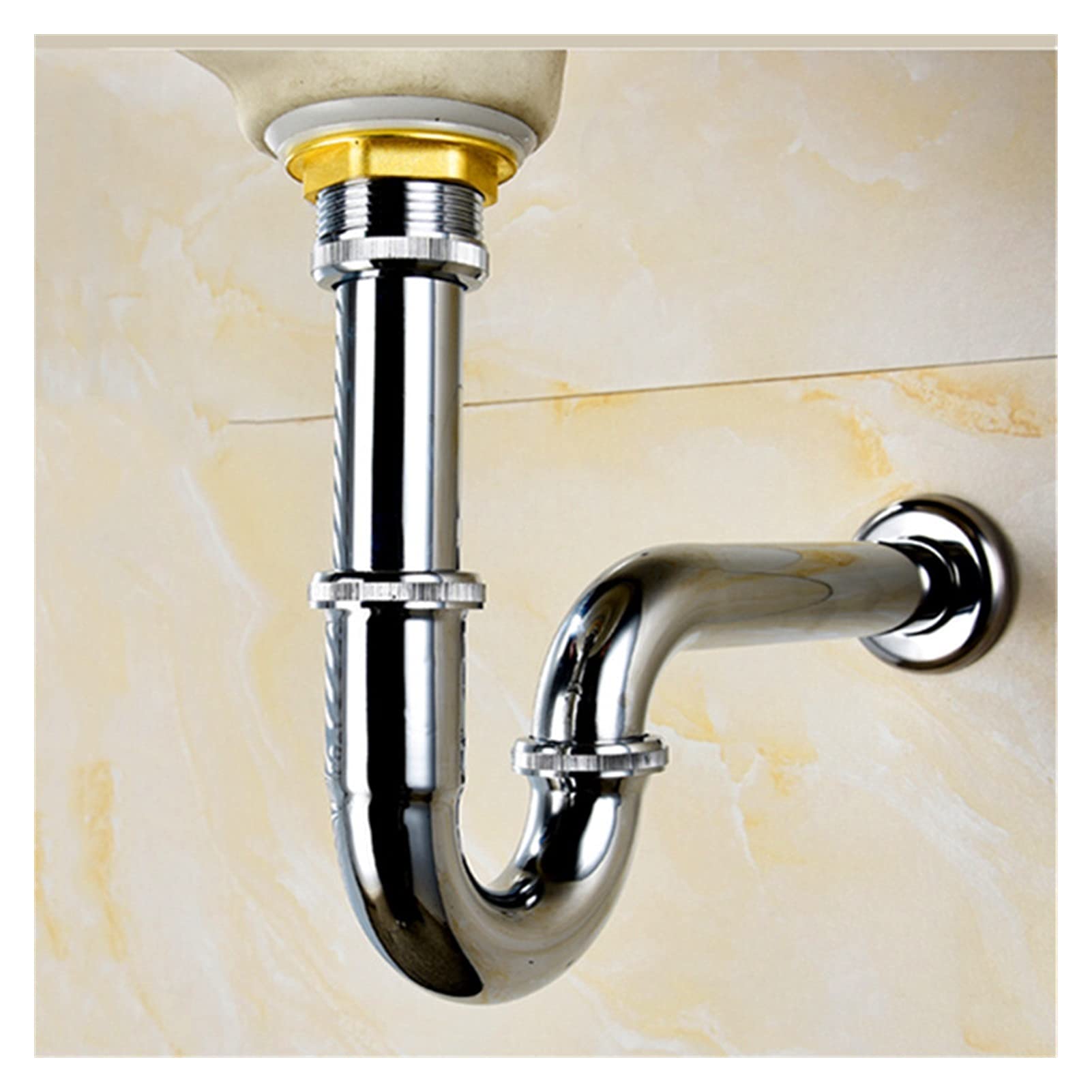 Lavabo Desagüe emergente Latón Negro Trampa para Botellas Fregadero del baño Desagües de sifón con Kit de Drenaje emergente Tubería Exquisita (Color : B) (B)