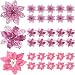 WILLBOND 30 Pieces Glitter Poinsettia Artificial Christmas Tree Ornament Christmas Flowers for Xmas Valentine's Day Spring Festival Wedding Decorations (Pink)
