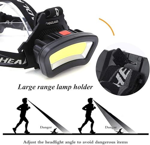 Miniatura 2 de Topyond Linterna frontal recargable versátil, luz de trabajo de inundación LED, lámpara de cabeza multifuncional para acampar y pesca al aire libre,