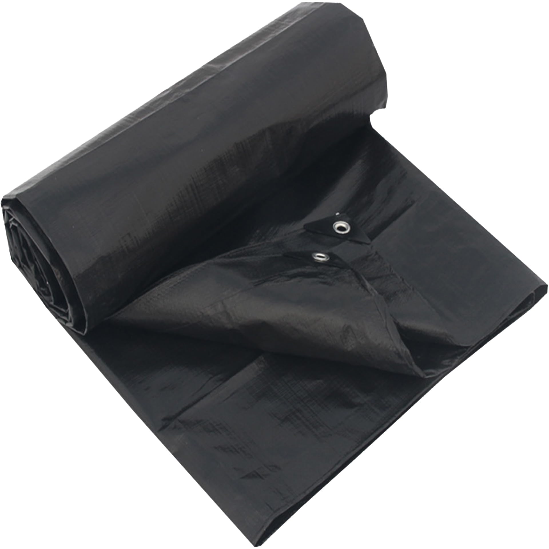 Telone Occhiellato 230 x 330 cm Telo Occhiellato Rinforzato 160 G M², Resistente UV Impermeabile Resistente Agli Strappi con Corda di Fissaggio per Camion, Piscina, Nero