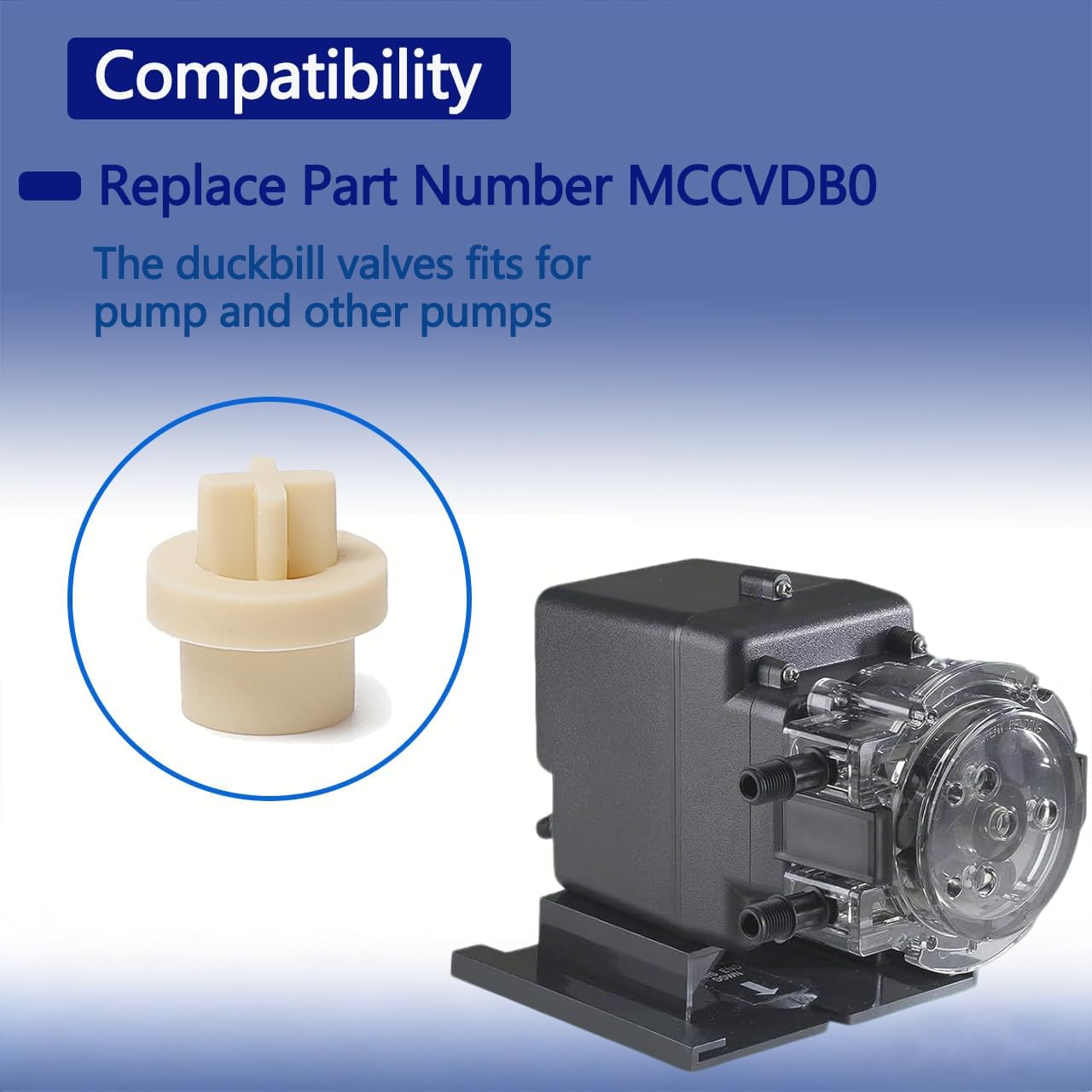 Upgrade MCCVDB0 Check Valve Duckbill Only Replacement for MCCP202 Tube, Compatible with Sten-ner 45, 85, 100 & 170 Series Adjustable & Fixed Pumps, for Regular Maintenance of PUM, 20 Pack