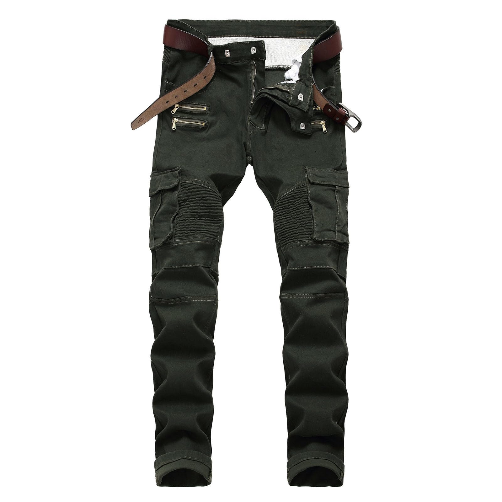 Generico Pantaloni Palestra Uomo, Pantalone Uomo Larghi,Jeans Denim da Gamba Dritta con Effetto Vissuto Slim Fit Strappati Elasticizzati sotto Il Busto
