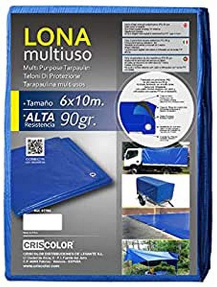 Criscolor 407594 Bâche multi-usage Bleu 6 x 10 m