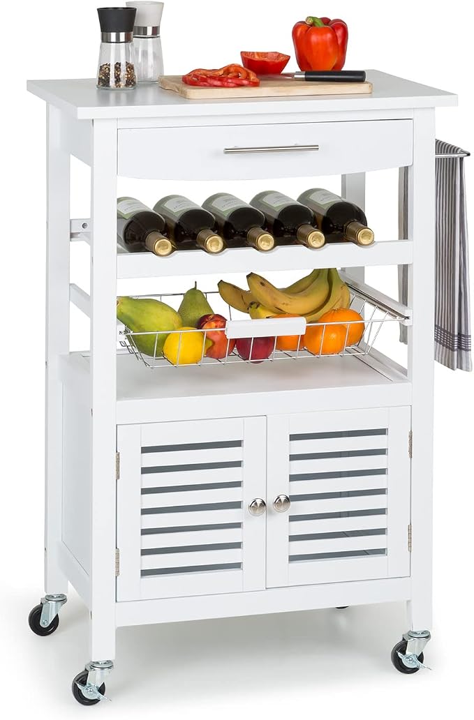 Chariot De Rangement Étroits à Roulettes - 4 Niveaux | Pour Cuisine, Salle De Bain | Étagère Mobile